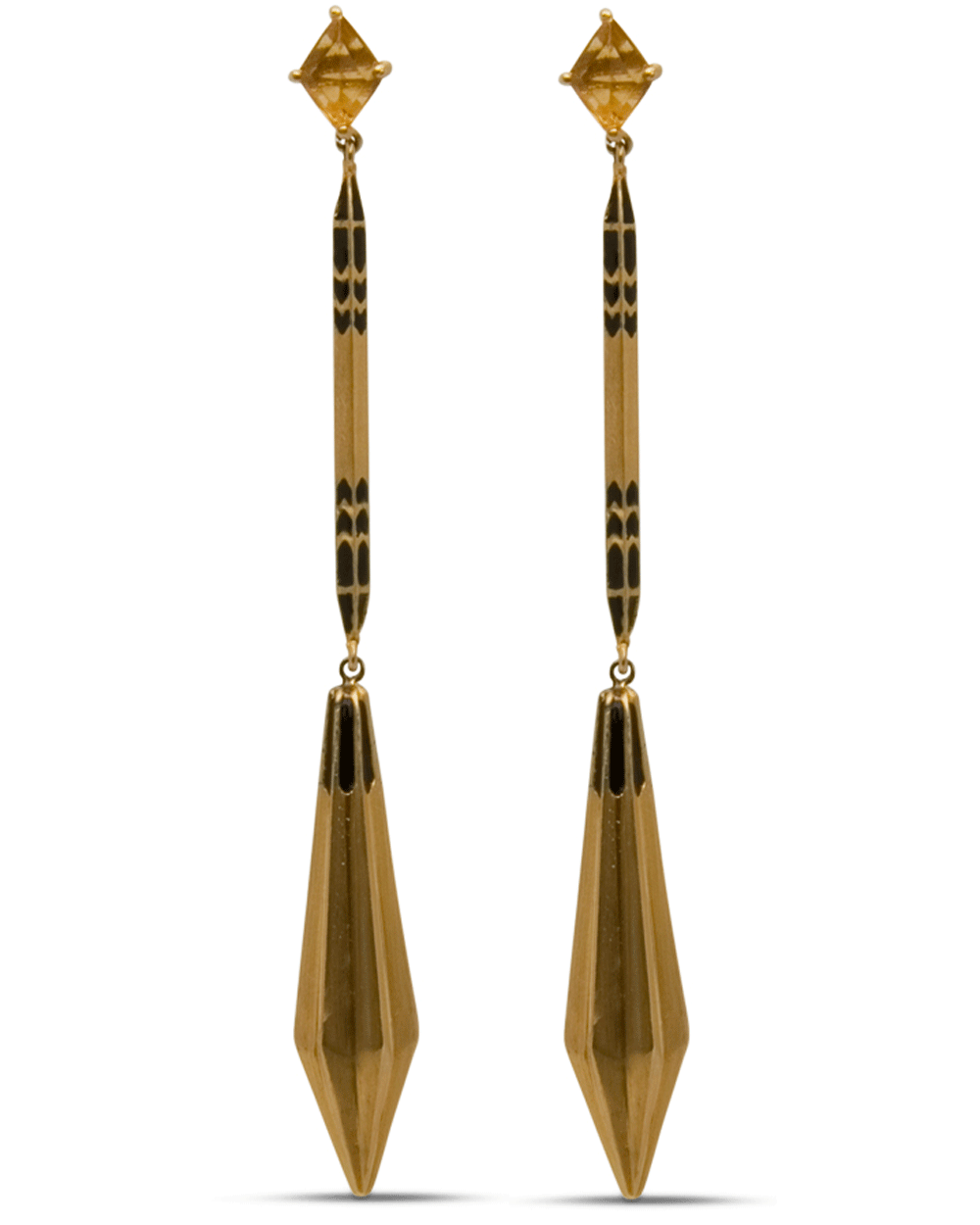 14k Yellow Gold Long Kite Earrings