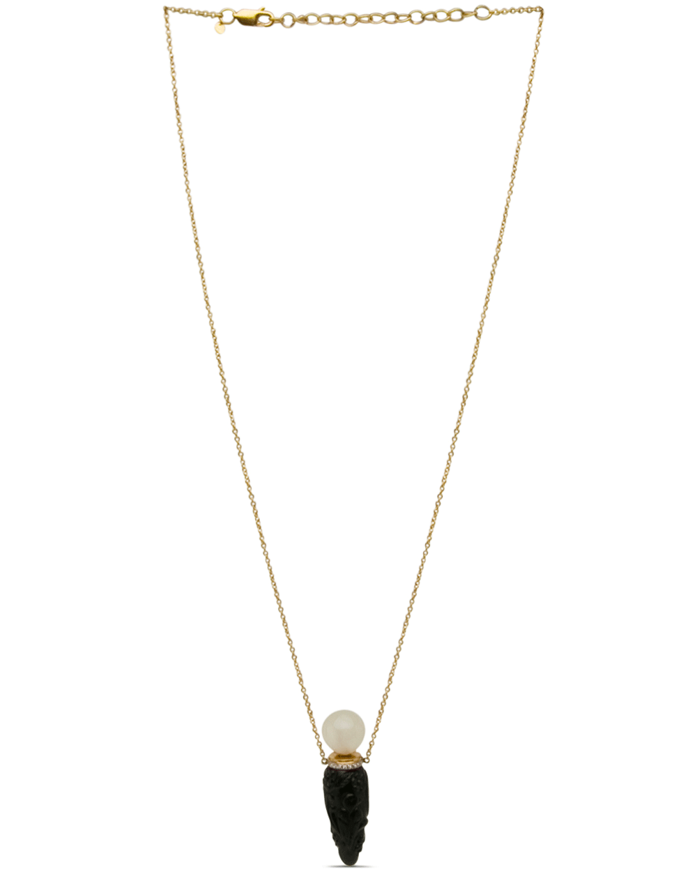 18k Yellow Gold Diamond Black Bottle Necklace