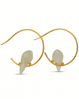 18k Yellow Gold Moonstone Tallulah Birdie Earrings