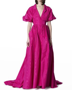 Berry Short Sleeve Trench Gown