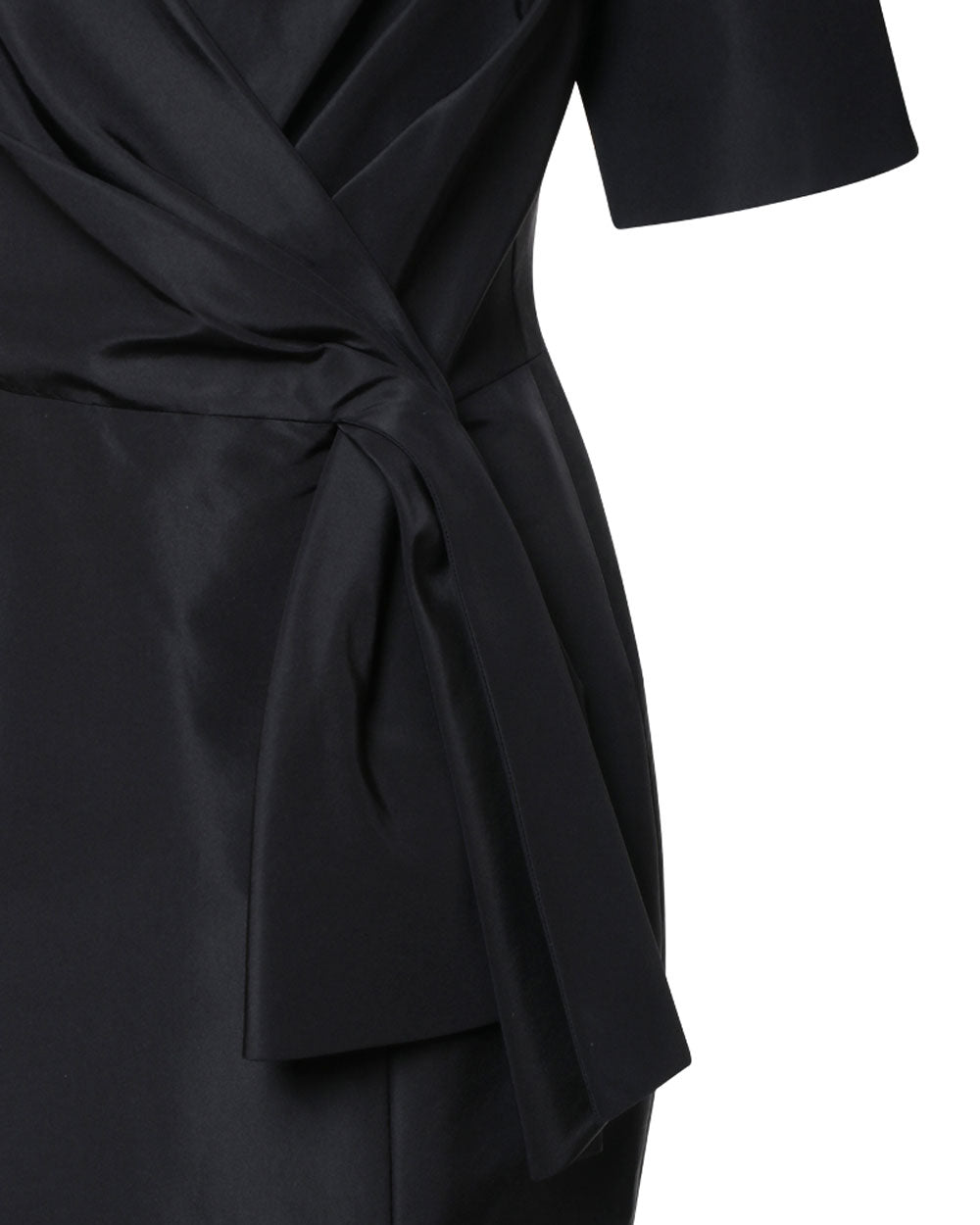 Short Sleeve Mermaid Gown in Black Silk