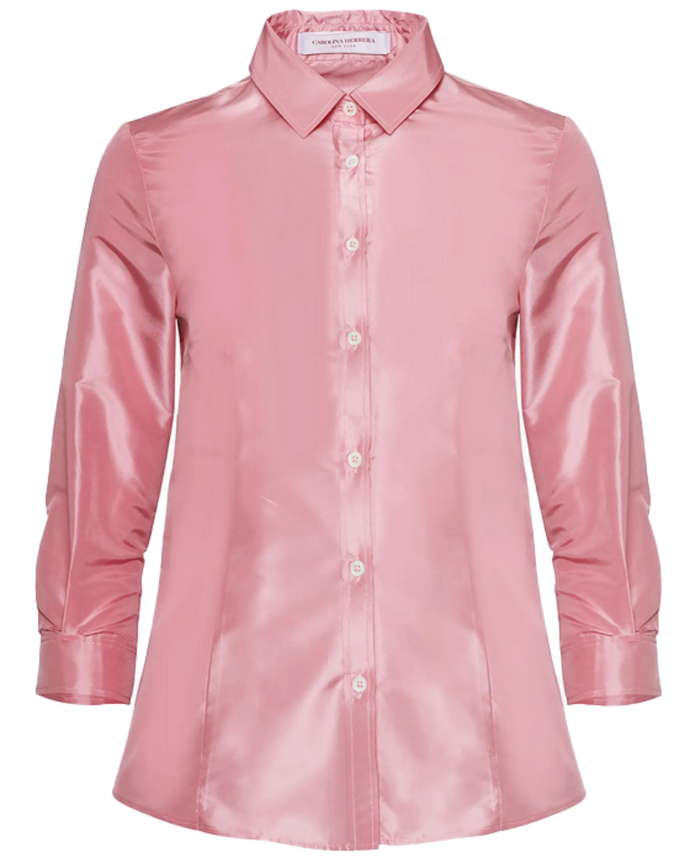 Blush Silk Taffeta Button Up Shirt