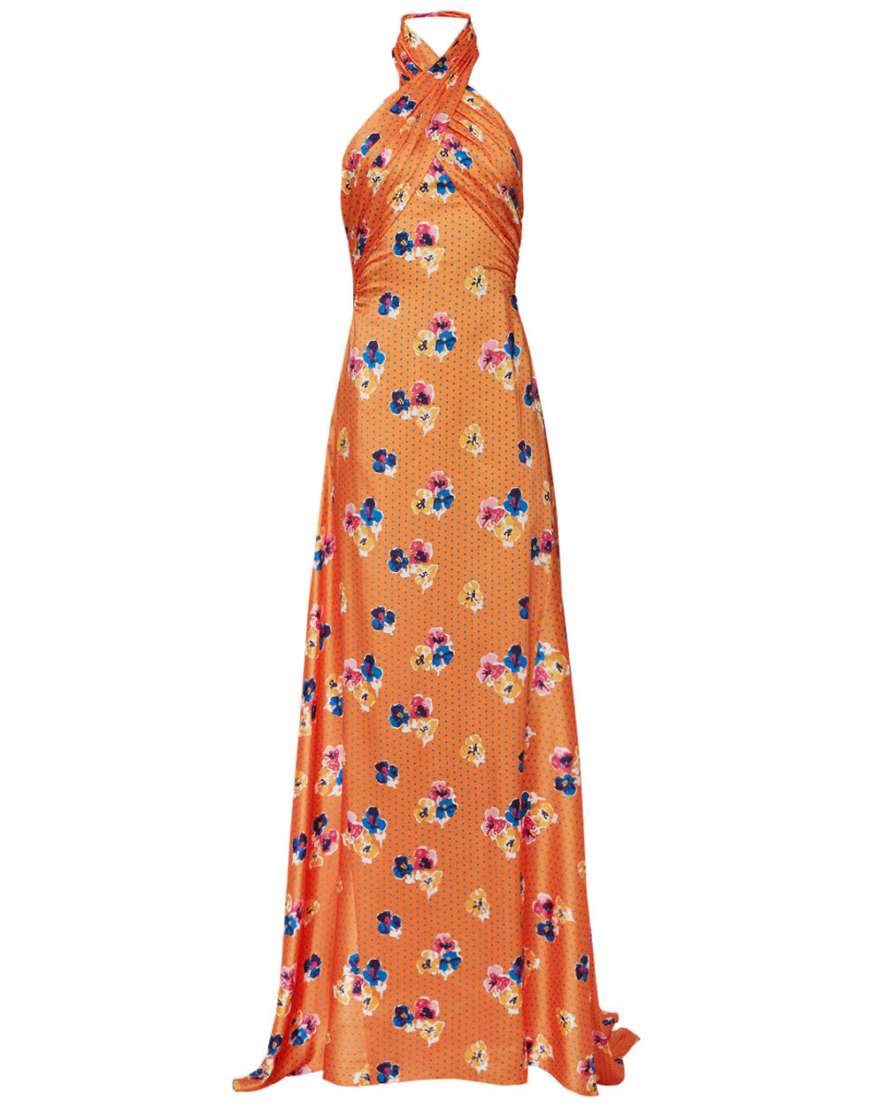 Marigold Floral Halterneck Gown