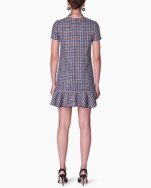 Multicolor Tweed Short Sleeve Shift Dress
