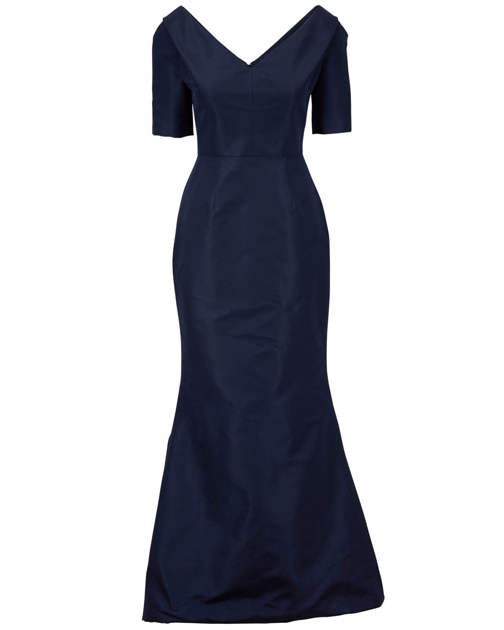 Navy Blue Silk Faille Gown