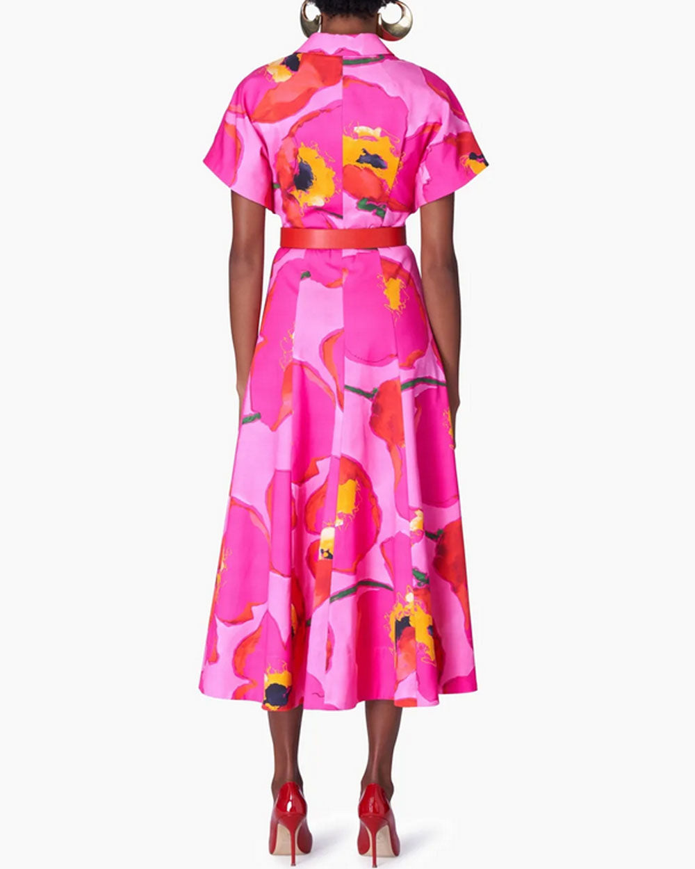 Poppy Floral Midi Shirt Dress