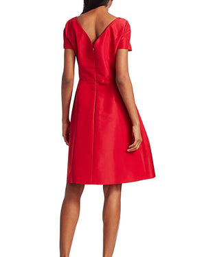 Icon Red Bateau Neck Cocktail Dress