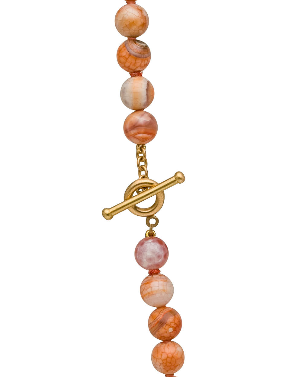 Orange and Beige Jasper Beaded Short Necklace