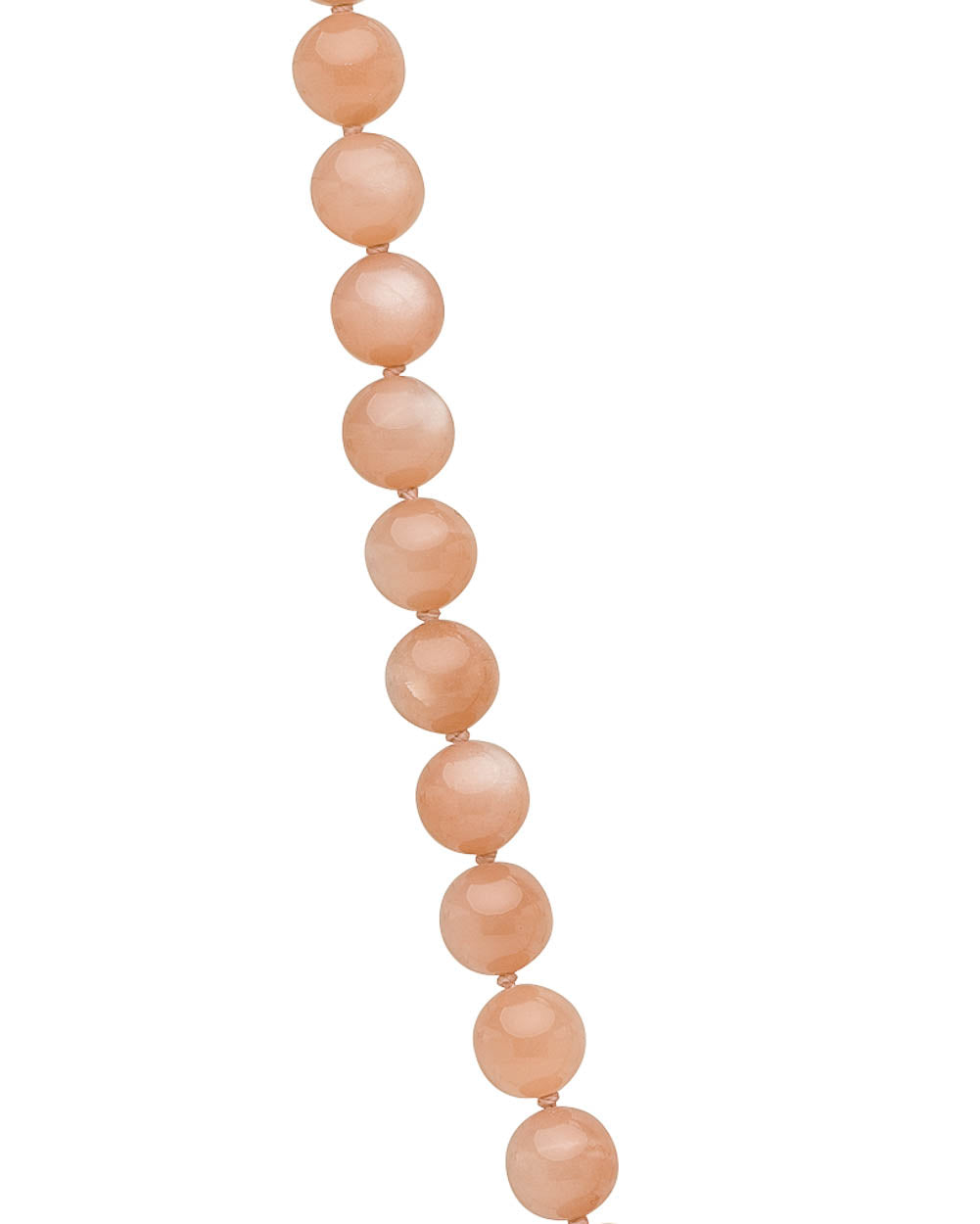 Peach Moonstone Cabochon Beaded Short Necklace