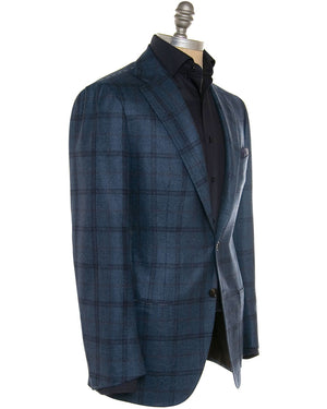 Blue with Navy and Rust Plaid Sportcoat