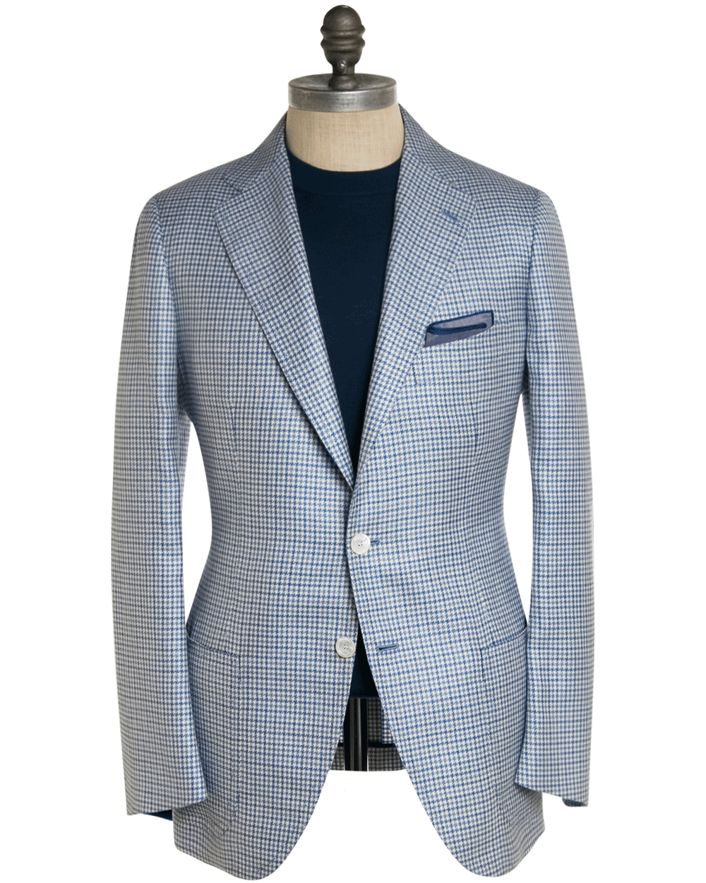 Cesare Attolini Blue and Light Blue Mini Houndstooth Sportcoat ...