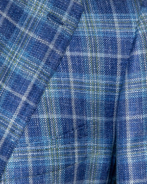 Blue and Lime Green Plaid Sportcoat