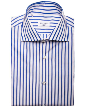 Blue and White Stripe Sport Shirt