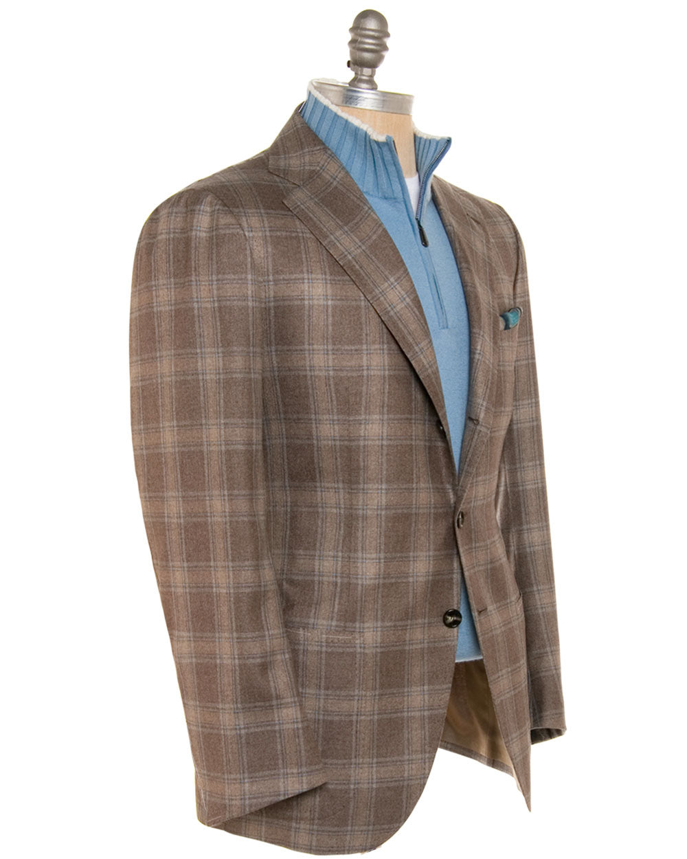 Brown and Teal Plaid Sportcoat