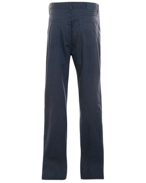 Cotton and Silk 5 Pocket Pant in Navy
