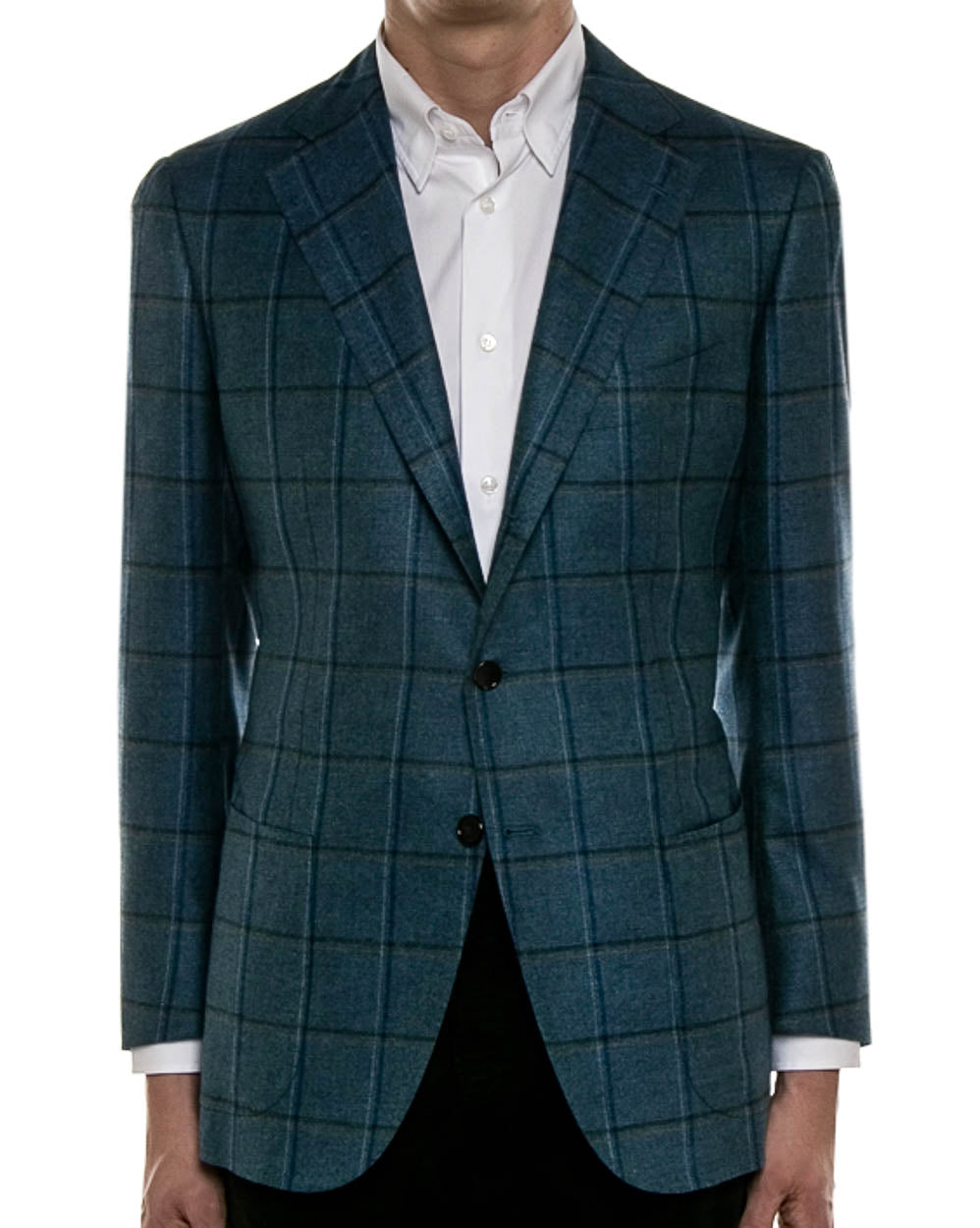 Dark Teal with Tan and Blue Overcheck Sportcoat