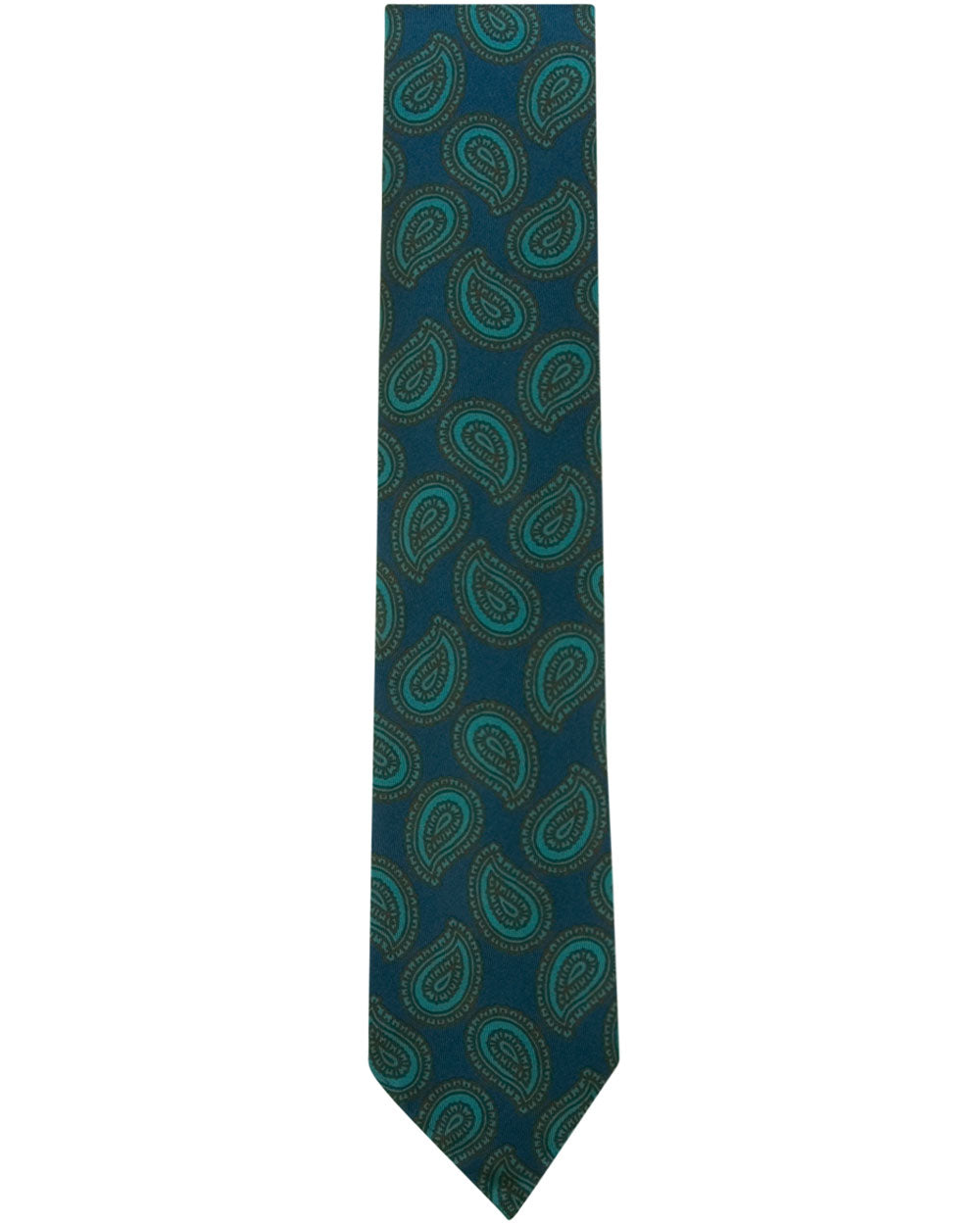 French Blue and Teal Paisley Tie