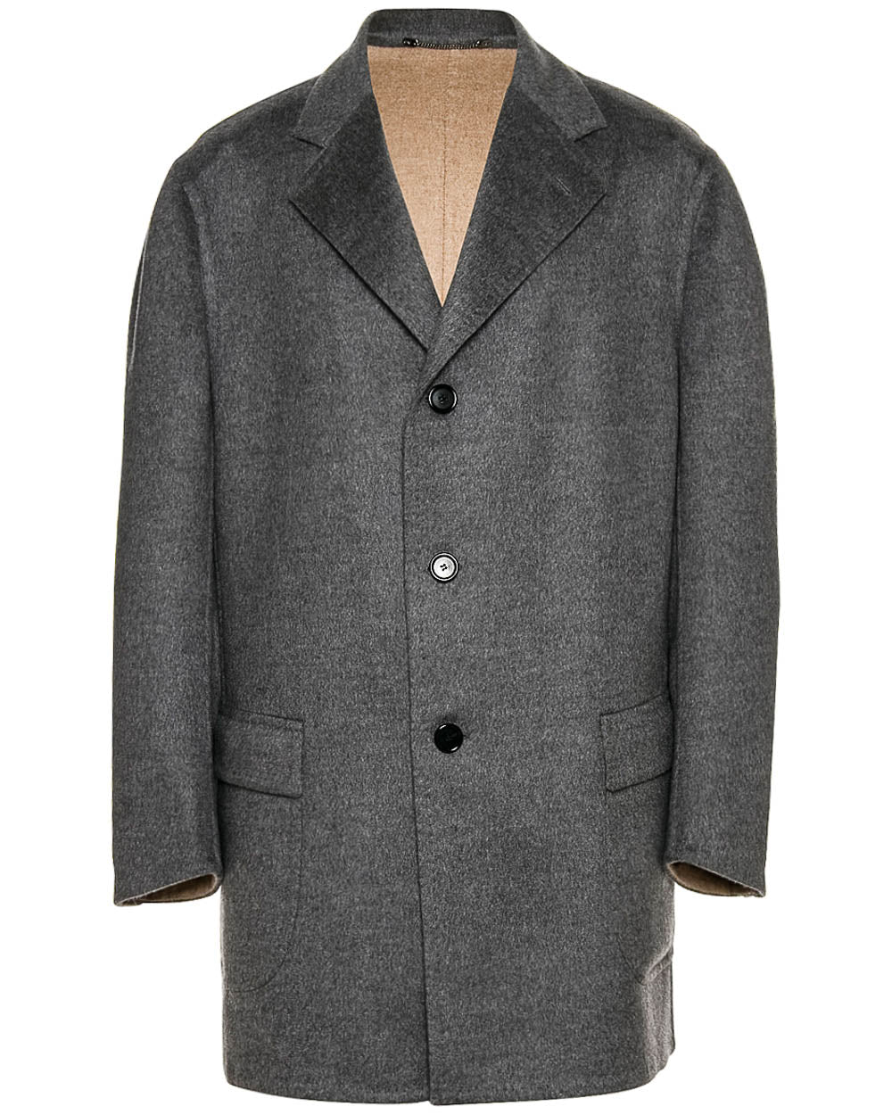 Gray Double Faced Cashmere Overcoat