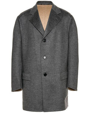 Gray Double Faced Cashmere Overcoat