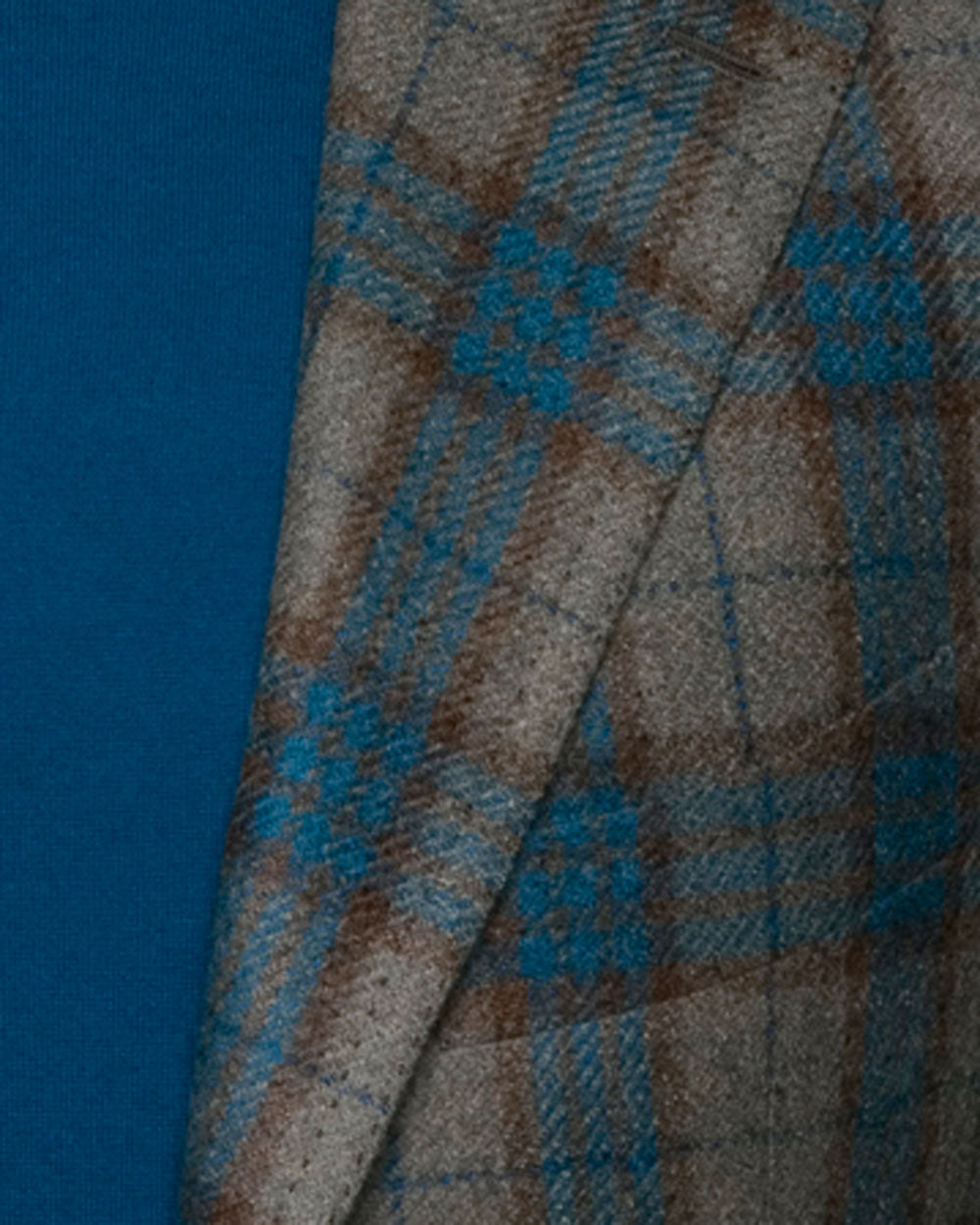 Grey and Peacock Blue Plaid Sportcoat