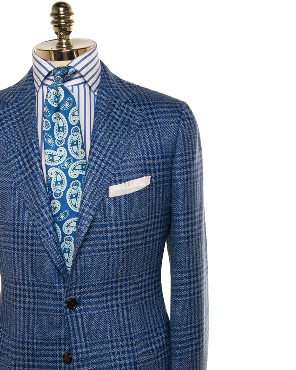 High Blue and White Large Check Sportcoat