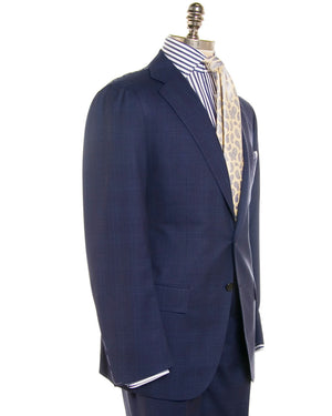 High Navy Tonal Glen Plaid Suit