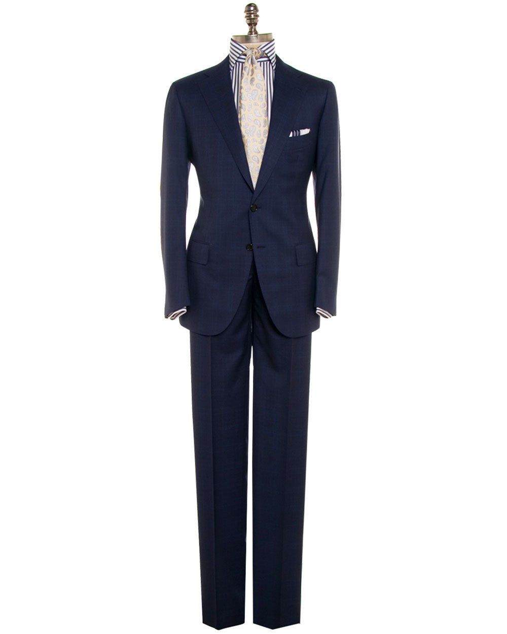 High Navy Tonal Glen Plaid Suit