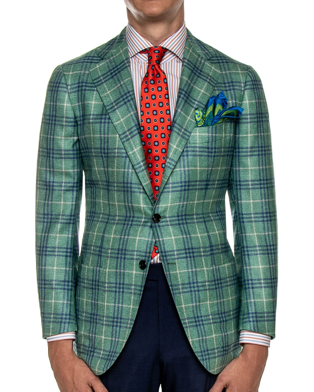 Mint Green and Blue Plaid Sportcoat
