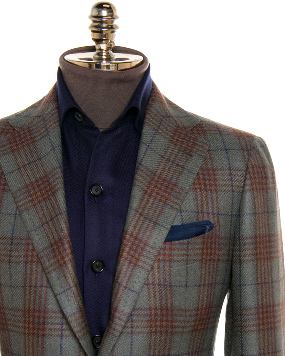 Moss Green with Rust and Blue Plaid Sportcoat
