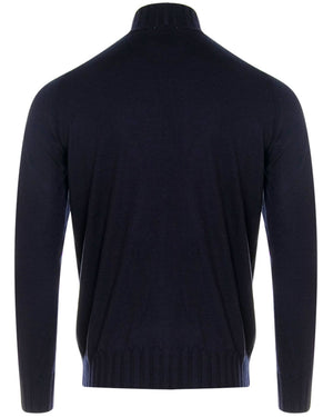 Navy Cashmere Full Zip Sweater