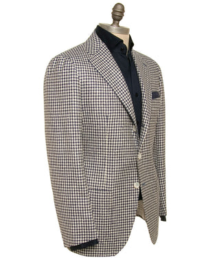 Navy and Ivory Houndstooth Sportcoat