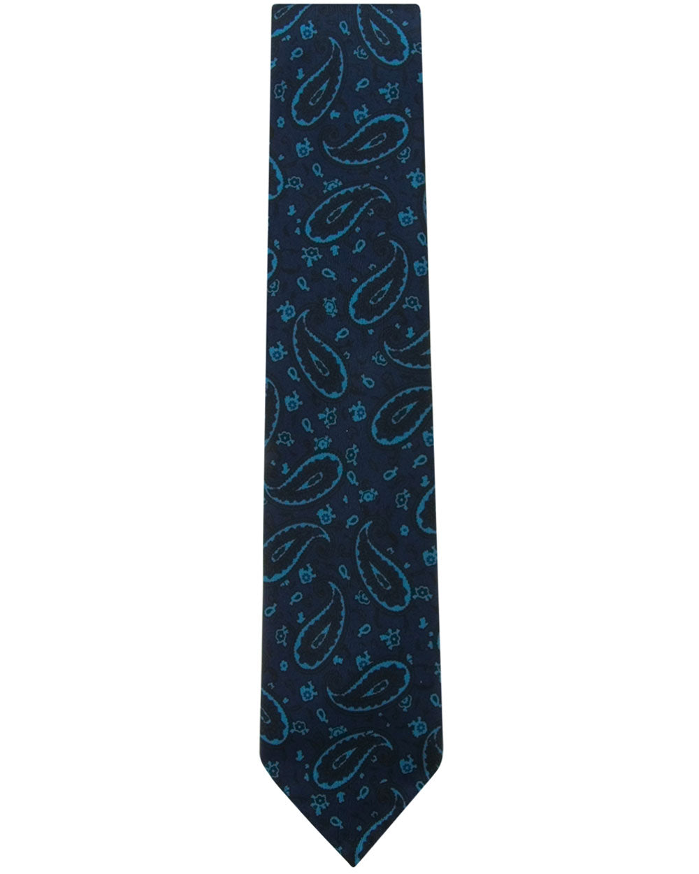Navy and Light Blue Paisley Tie