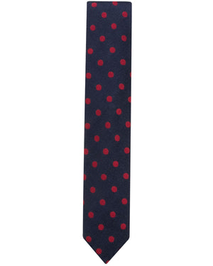 Navy and Red Dot Tie