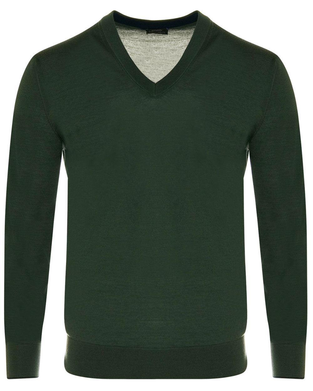 Olive Cashmere V-Neck Sweater
