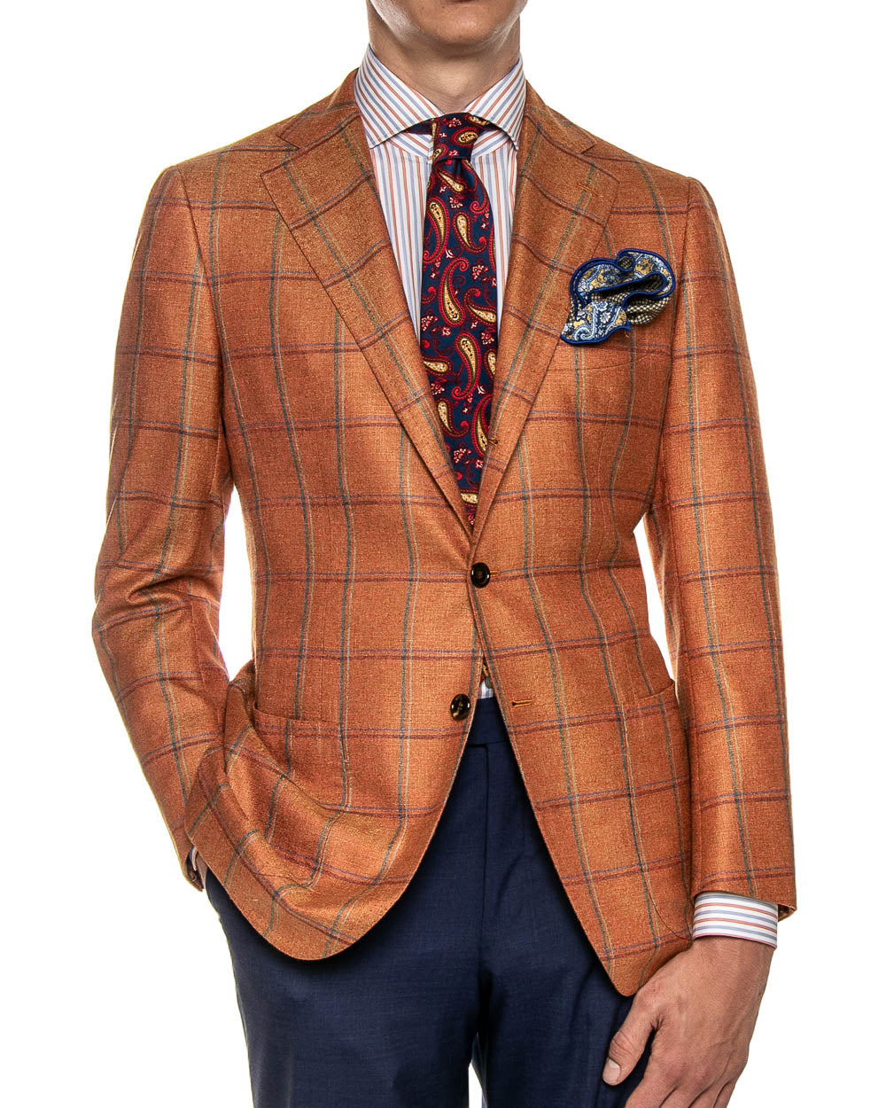 Orange with Green and Red Overcheck Sportcoat