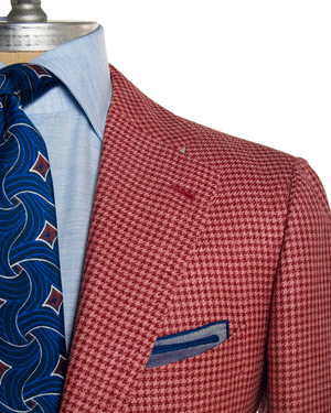 Red and Coral Mini Houndstooth Sportcoat