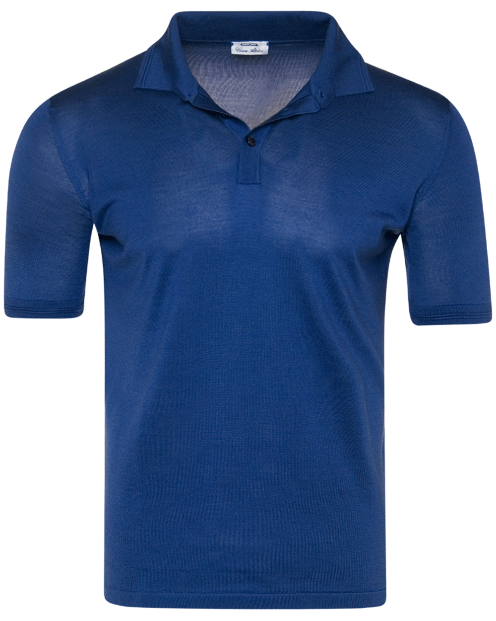Royal Blue Silk Short Sleeve Polo