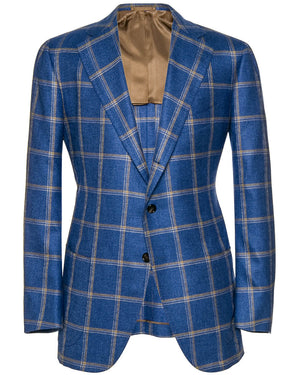 Royal Blue with Gold Windowpane Sportcoat