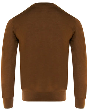 Rust Cashmere V-Neck Sweater