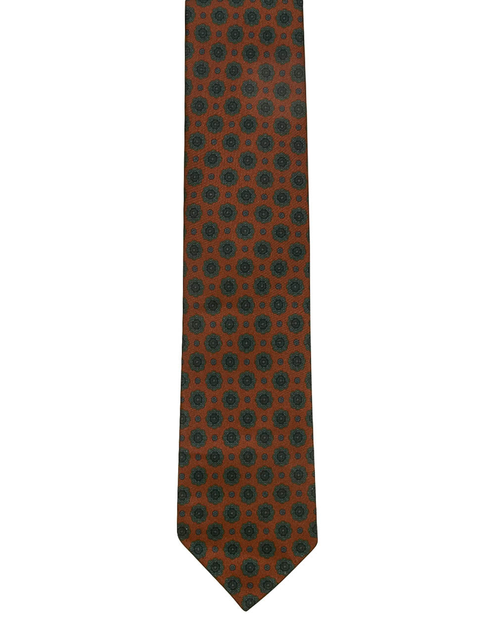 Rust with Teal Medallion Tie