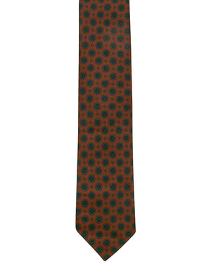 Rust with Teal Medallion Tie