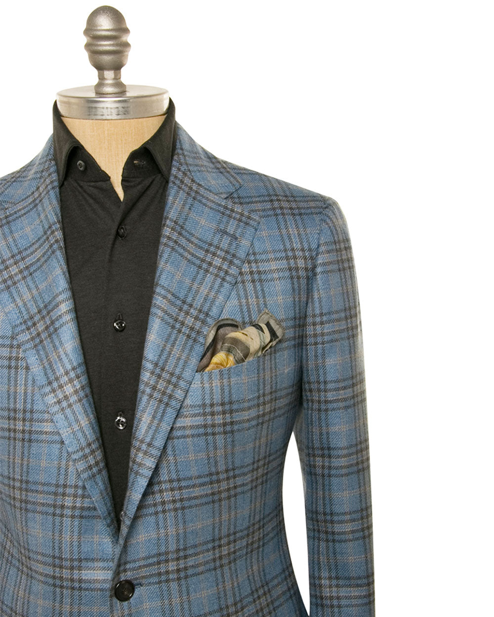Sky Blue and Tan Plaid Sportcoat
