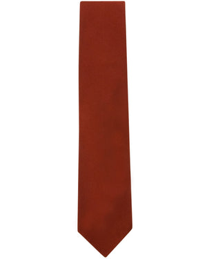 Solid Auburn Orange Silk Tie