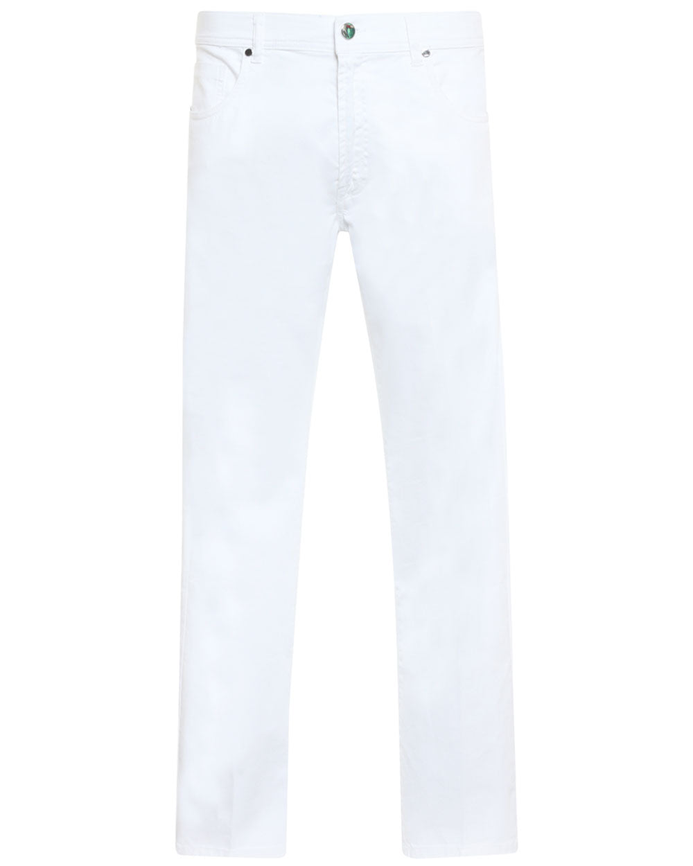 White Cotton Slim Fit Chino Pant