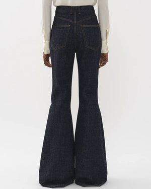High Waisted Flare Jean in Iconic Navy