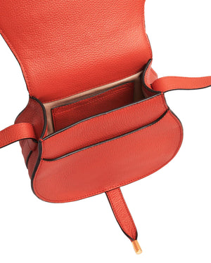 Marcie Small Saddle Bag in Poppy Orange