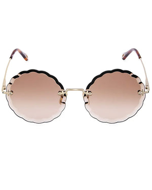 Rosie Round Sunglasses in Metal