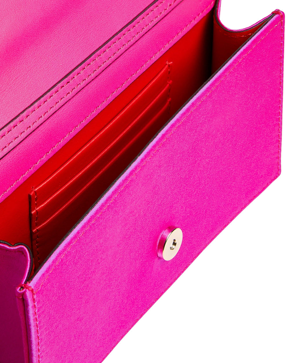 Small Loubi54 Satin Embellished Clutch in Holly Pink