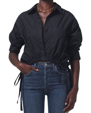 Black Drawstring Alexandra Shirt