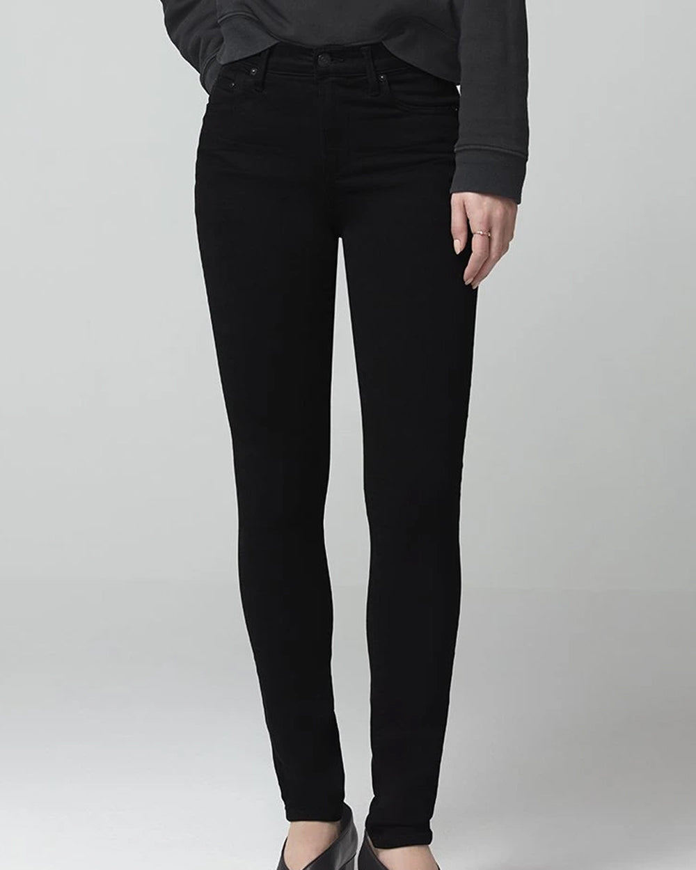 Rocket Ankle Skinny Mid Rise Jeans in Plush Black